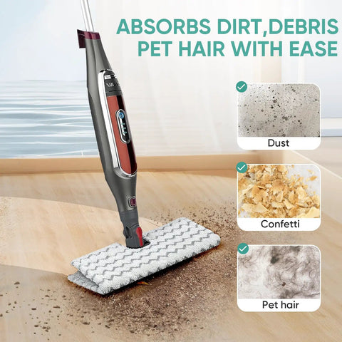 BIHARNT 2-pack microfiber steam mop pads for Shark Genius hard-floor system; attached gray pad
