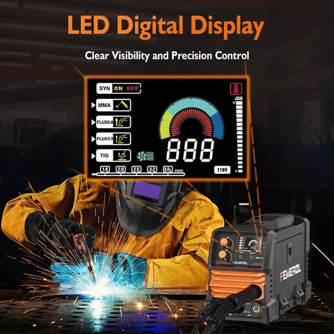 3 In 1 MIG Welder With Flux Core Lift TIG And Stick Welding 140A Portable 110V IGBT Inverter Synergic Control And LED Display
