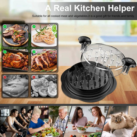 Large Chicken Shredder Tool With Twist, Brush And Fork, Visible Meat Shredder Machine, Anti Slip Strip, Ergonomic Handle, BPA Free
