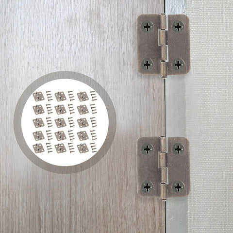 Antique Copper Mini Hinges Set For Wooden Jewelry Boxes And Small Chests With 200 Screws, 50 Piece DIY Cabinet And Craft Hardware