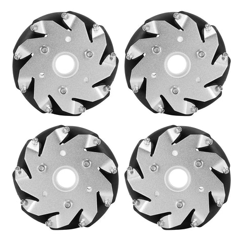 Omni Directional Mecanum Wheel Set For RC Robots, 4Pcs 100mm Steel Wheels For Robot Car, durable and easy to install