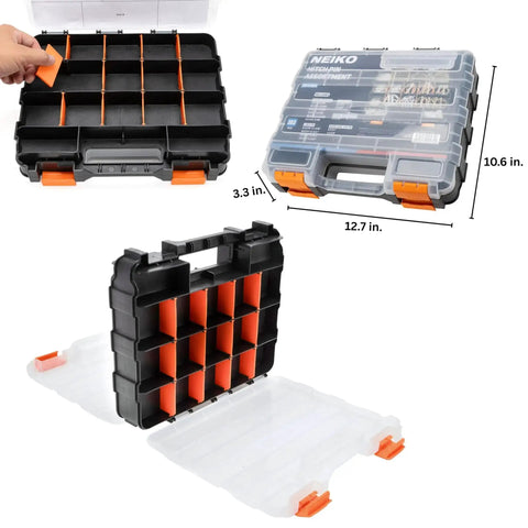 Heavy Duty Trailer Hitch Pin Clip Set, 202 Piece Zinc Plated Steel Universal Pins Kit organizer case with compartments