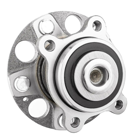 Close-up of two pack premium quality rear wheel bearing hub assembly replacement fits Acura TSX 2004 2005 2006 2007 2008 and Honda Accord 2005 2006 2007 direct fit wheel hub bearing set.