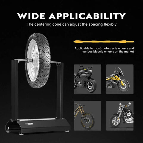 Motorcycle Wheel Balancer For Most Motorcycles And Sport Dirt Bikes With Adjustable Centering Cones, Rim Tire Alignment Tool