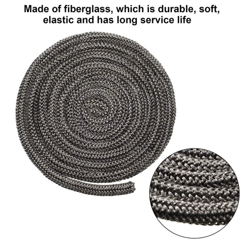 Boao graphite-impregnated fiberglass wood stove door gasket rope, black coil, 1/2 in x 84 in