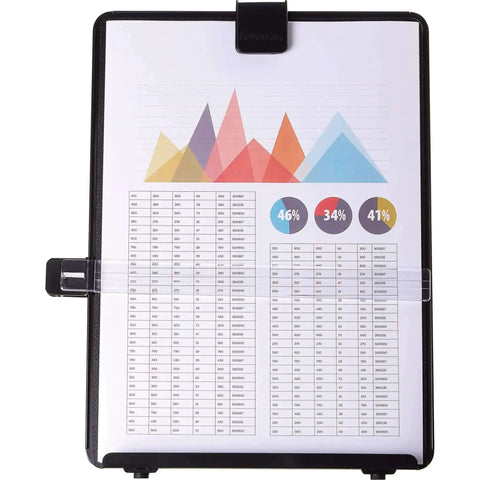 Front view of Letter Size Non Magnetic Copyholder with Removable Line Guide, Adjustable Easel Back, Track Design, holding 125 sheets