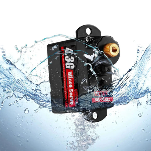 4.3G Micro Servo Motor With Metal Gear for RC cars, planes, helicopters, Arduino projects, submerged in water splash, pack of 4 sets