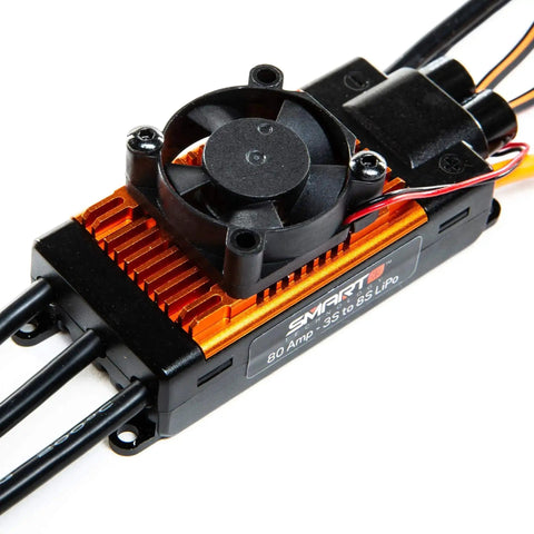 80 Amp Brushless Smart ESC for RC Aircraft, Drones, and Cars with Telemetry, ARM M4 Core, close-up view
