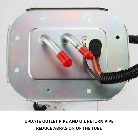 Jeep Wrangler YJ Fuel Pump Assembly For 1991 1992 1993 1994 1995 2.5L 4.0L Plug And Play Direct Fit Replacement For 20 Gallon Tank SP736H 4637182 5003861AB With Wiring Harness And Filter For Reliable Fuel Delivery showing outlet pipes