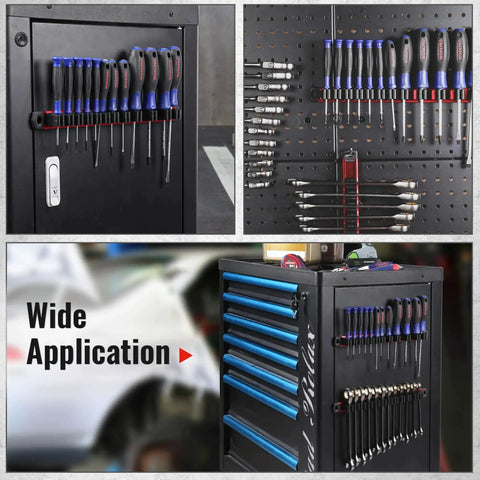 Magnetic Screwdriver And Wrench Organizer With Aluminum Rail, Real Deal Ultra Strong Magnets, 36 Slot Tool Organizer for Toolbox