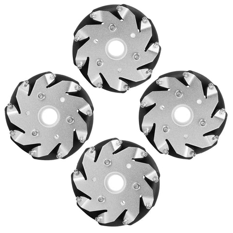 4 Pack 100mm Mecanum Wheels Set For Robot Car Omnidirectional Drive With Zero Turning Radius For RC Vehicles by Kimiss
