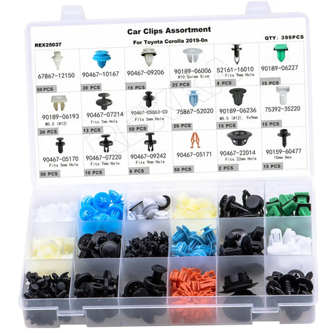 Toyota Lexus Clip Assortment Kit 400 Pcs For Bumper Fender Trim Door Panel Molding Replacements Includes 67867-12150 90467-10167