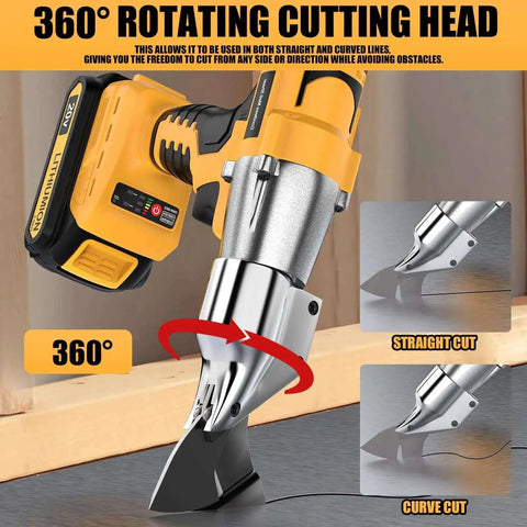 Cordless Metal Shears Brushless 20V Max Tool Only With 360 Degree Pivoting Head for cutting stainless steel and metal sheets.