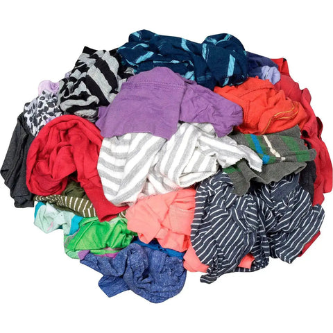 50 Lb Box Of Recycled Cut Rags Mixed Colors For Polishing Finishing Dusting And Cleaning Jobs Made From Washed And Cut White T Shirts And Other Assorted Knits In Various Types And Sizes 300 Towels
