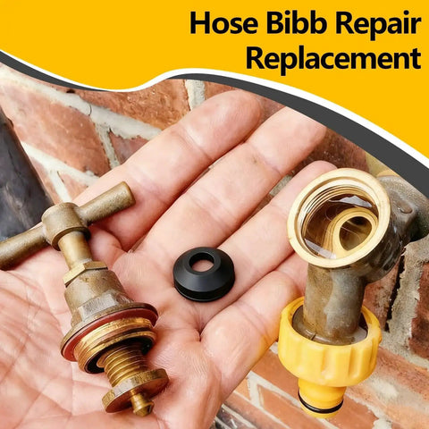 114 Piece Faucet Washer Kit With 12 Sizes Of Flat And Beveled Rubber Washers And Brass Bibb Screws For Outdoor Spigot Hose Bib Garden Valve Repair And Replacement displayed in hand
