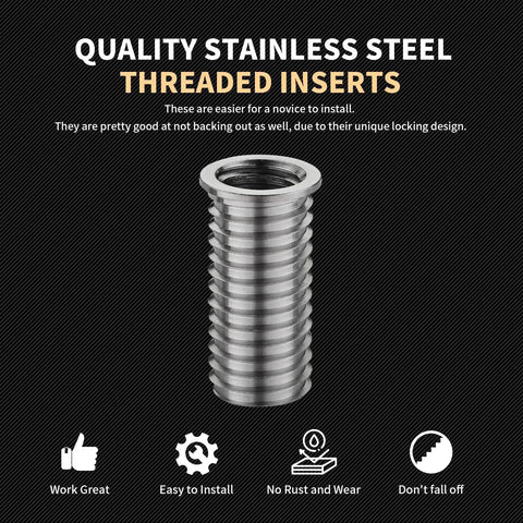 Pro Grade Heavy Duty Thread Repair Kit M11x1.25x28.2mm With Stainless Steel Inserts And HSS Drill Tap Counterbore Installation Driver Metric 10 Pieces For Durable Strong Internal Threads stainless steel insert close-up