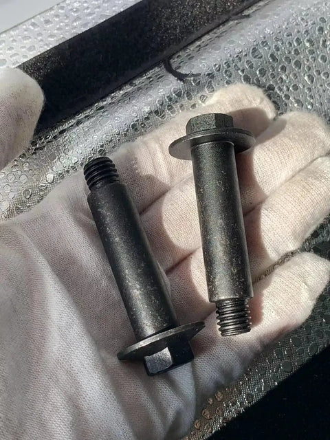 Shoulder Bolt Set Of 2 Replacement Wheel Bolts For Toro Lawn Mowers And Snow Throwers Part 614650 Compatible shown in hand
