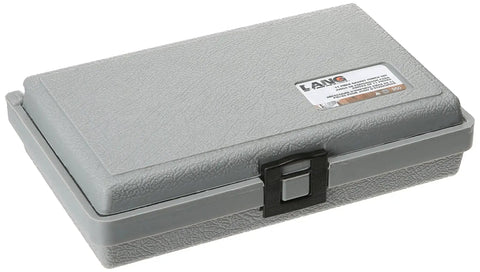 Gray carrying case for Heavy Duty Gasket Hole Punch Set 11 Piece With Long Driving Mandrel, featuring a secure latch and label.
