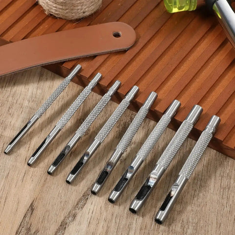Leather Hole Punch Set 1.5mm-5mm For Belts And Leather Crafting, Round Hollow Punches, Pro Grade 45 Steel, Rust-Resistant
