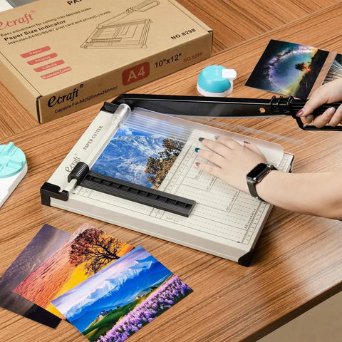 12 Inch Guillotine Paper Cutter For Arts And Crafts With Safety Guard And Magnetic Guide, 15 Sheet Capacity