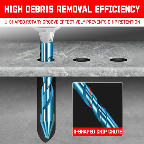High Strength Eccentric Drill Bit Set One Quarter Inch Shank 5 Piece Tungsten Steel M35 masonry concrete bit in use