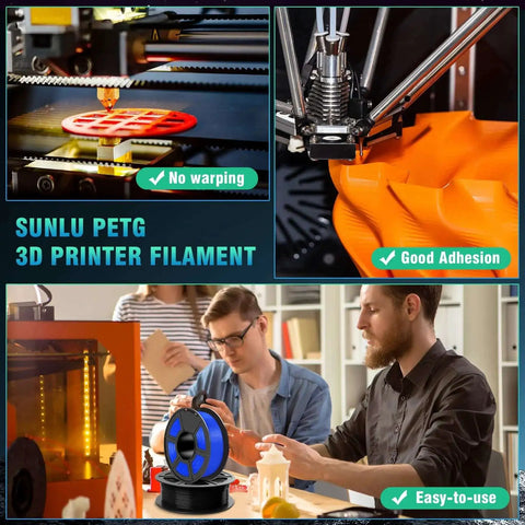 PetG 3D Printer Filament 1.75mm Two Spools 2Kg Pack High Strength Durable Built To Last For Functional Parts And Prototypes Easy To Print