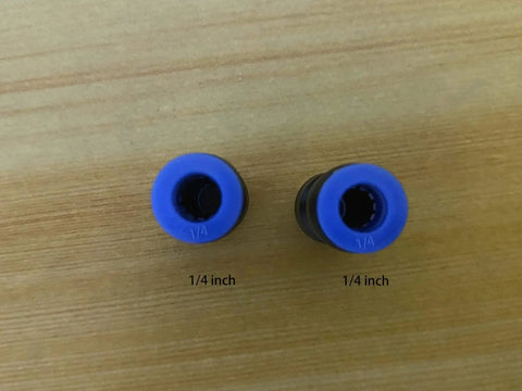 One Quarter Inch Pneumatic Quick Connect Fittings Push To Connect Straight Union Coupler Pack Of Twenty Plastic And Stainless Steel top view