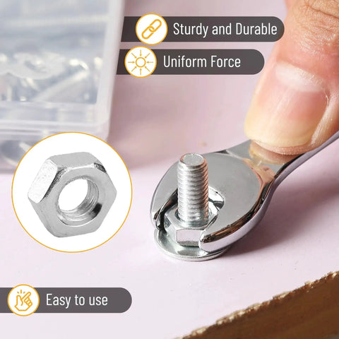 Using Heavy Duty Bolt Nut And Washer Kit For DIY Projects And Home Repairs, 226 Piece Assortment With 72 Bolts, 78 Nuts, And 76 Washers