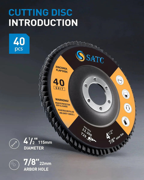 20 Pack 4.5 Inch Abrasive Flap Discs For Angle Grinder With 40 60 80 120 Grits High Density Zirconia Bevel Type Sanding Discs For Fast Smooth Grinding And Finishing On Metal And Wood