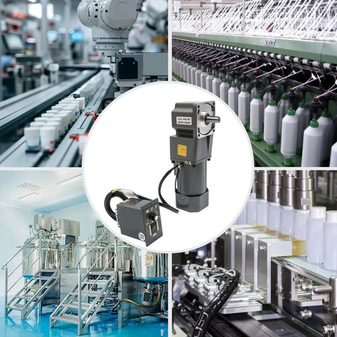 110V 200W Gear Reducer Motor With 90 Degree Right Angle Output Heavy Duty High Efficiency Induction Motor in industrial setup montage