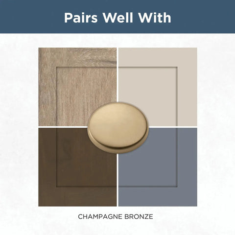 Champagne Bronze Cabinet Handles 3 Inch Hole Center Modern Pulls for Drawers and Cabinets shown with color samples