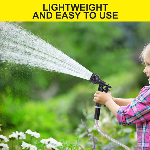 FOXEASE 25 ft stainless steel water hose with 2 nozzles, lightweight garden hose