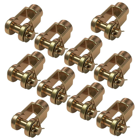 10 Pack Slack Adjuster Clevis Pin Kit For Air Brake Chambers With One Half Inch Pin Push Rod Clevis And Five Eighth Inch Female Thread Standard Stroke Clevis Yoke Replaces 1245C185 Heavy Duty Ideal For Trucks Buses Construction And Heavy Equipment, zinc-plated pins