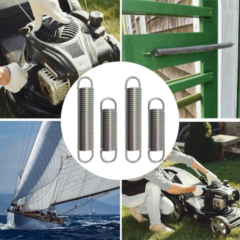 YGQ extension springs, Amazon, zinc-plated steel; 0.072 GA; 5/8 in dia; 2-1/2 in & 3-1/4 in; single-loop; 4-pack

YGQ extension springs, Amazon, zinc-plated steel; 0.072 GA; 5/8 in dia; 2-1/2 in & 3-1/4 in; open-loop; 4-pack

Close-up of extension spring: zinc-plated steel, 0.072 GA, 5/8 in dia, single-loop ends; 4-pack

In-use view of extension springs on outdoor equipment; zinc-plated steel; 4-pack