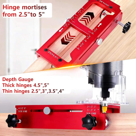 Pro Grade Aluminum Alloy Door Hinge Jig Template Kit For Precise Installation Adjustable Mortise Jig on wood door