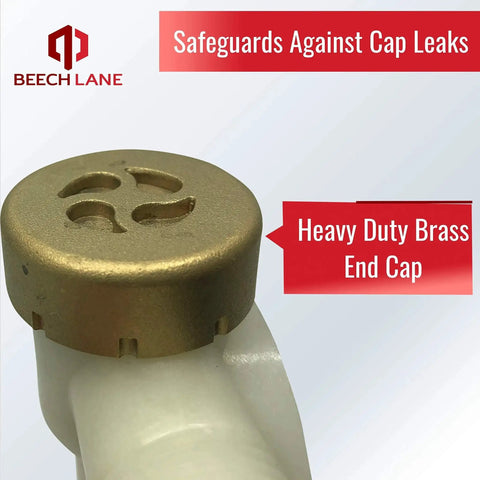 Close-up of Upgraded RV Toilet Water Valve for Dometic Sealand EcoVac Vacuflush Pedal Flush Toilets Beech Lane Brass End Cap Valve