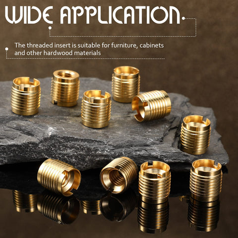 Durable Brass Threaded Inserts For Wood With Three Eighths By Sixteen Internal Threads Dual Thread Nutserts For Furniture Screw In Hardware