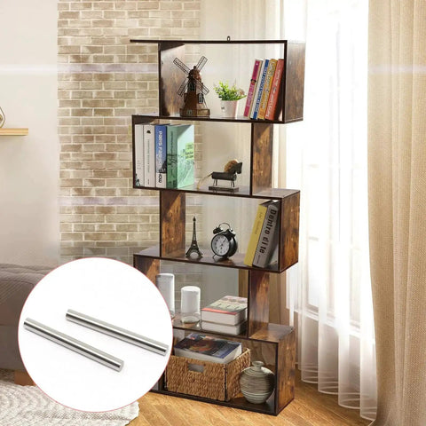 Bookshelf supported by Stainless Steel Shelf Dowel Pins 4mm By 40mm 50 Pcs Heavy Duty Shelf Pins For Cabinets And Furniture