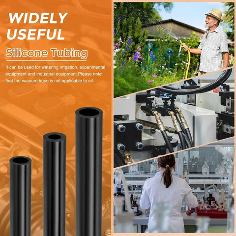 Silicone Vacuum Hose 10 Ft Long 4 mm Outer Diameter 2.5 mm Wall Thickness High Temp Automotive Replacement Vacuum Tube For Engine Intake And Windshield Washer Lines Black Perfect Fit For Your Ride shown in various applications