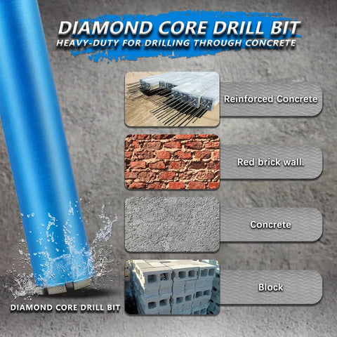 Heavy Duty 3 Inch Wet Diamond Core Drill Bits For Concrete With Rebar Brick Block And Masonry HBKEEN 15 Inch Drilling Depth