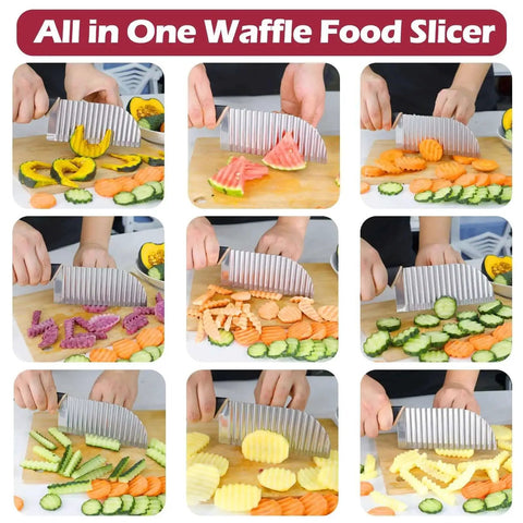 Large Crinkle Cutter Wave Potato Slicer for Easy Fries and Chips with Stainless Steel Blade and Comfortable Handle Crinkle Cut Veggies Like Cucumbers and Carrots Quick Kitchen Dicer Gadget by Jayvar