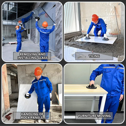 Two Pack 8 Inch Glass Suction Cups Heavy Duty Lifting Up To 880 Lbs used for lifting and installing glass, tiles, and panels.