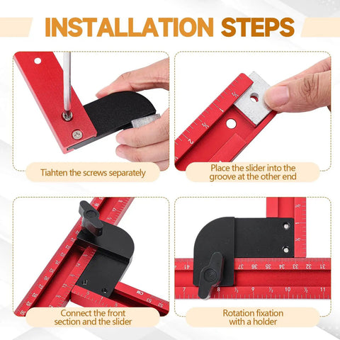 Installation steps for Juice Groove Router Jig For Cutting Boards Pro Grade Adjustable Router Guide Frame With Rails Precision Groove Templates.