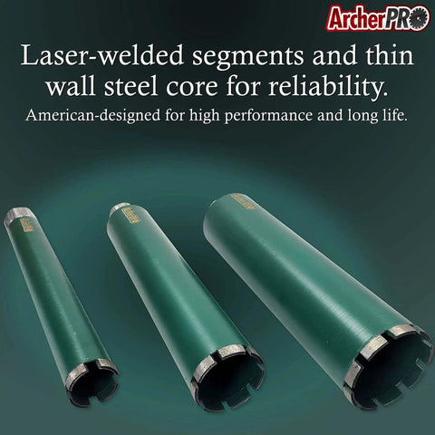 Beast Aggressive Diamond Turbo Core Drill Bit With V Tip For Fast Dry Or Wet Concrete And Masonry Drilling In Core Drill Stand Rigs 2.25 Inch Core