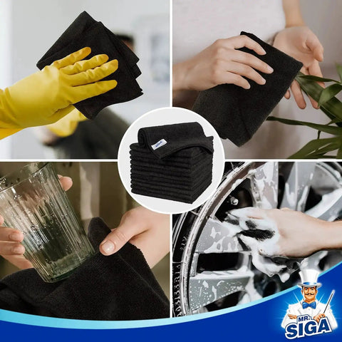 All Purpose Microfiber Cleaning Cloths Pack Of 12, Ultra Soft, Killer Streak Free And Scratch Free Rags, Absorbent Lint Free Towels