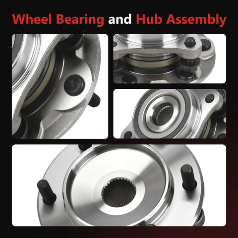 Two Pack Front Wheel Bearing And Hub Assembly Compatible With 2003 To 2021 Toyota Tacoma 4Runner FJ Cruiser 6 Lug 4WD With ABS