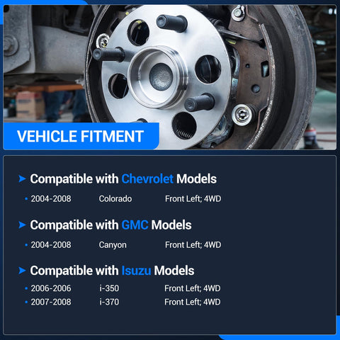 Front Wheel Bearing And Hub Assembly Fits Chevy Colorado 2004 2008 And GMC Canyon 2004 2008 Front Left 4WD With ABS 6 Lug