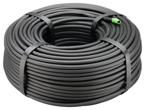 Coiled Rain Bird T22-250S drip irrigation 1/4 inch distribution tubing, 250 ft, black
