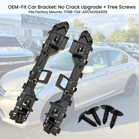 Front Bumper Bracket Set For Accord Sedan 2013 To 2017 Left And Right with mounting screws