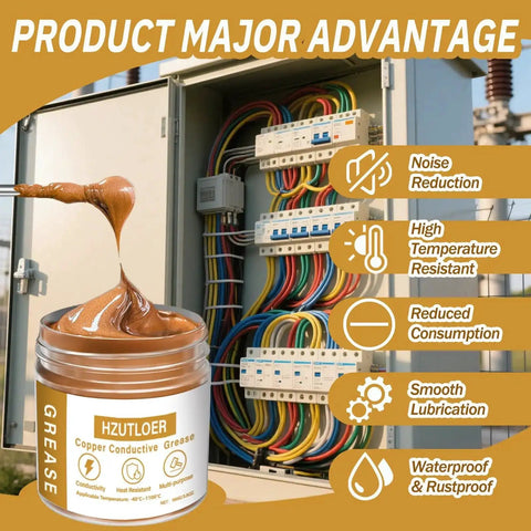 Copper Conductive Grease Paste 100G Anti Arcing Electrical Grease For Cars Power Systems Electronics And Home Appliances